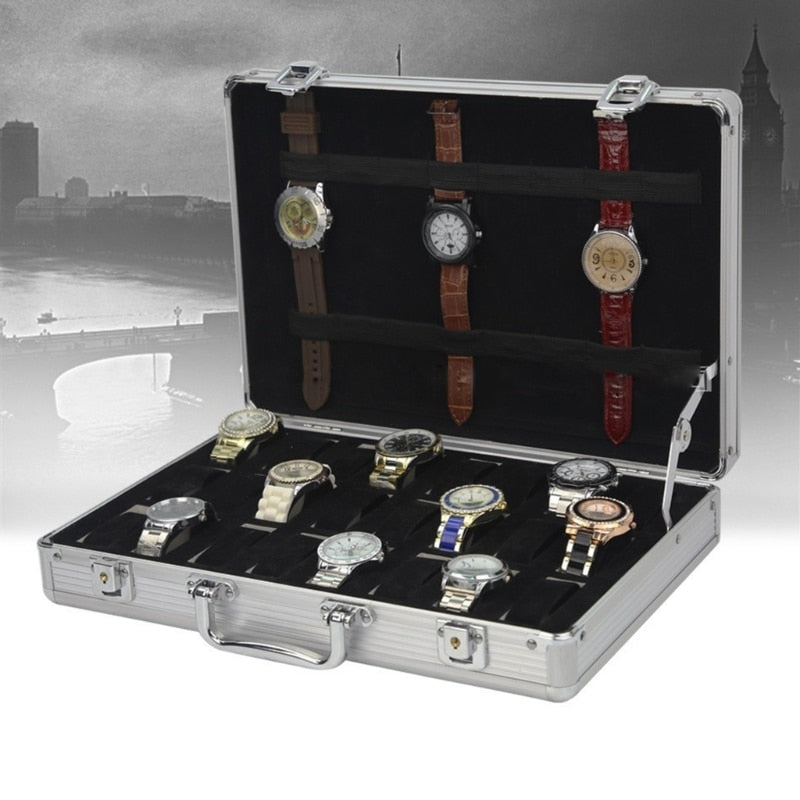 Watch Showcase Lockable Suitcase 24 Girds