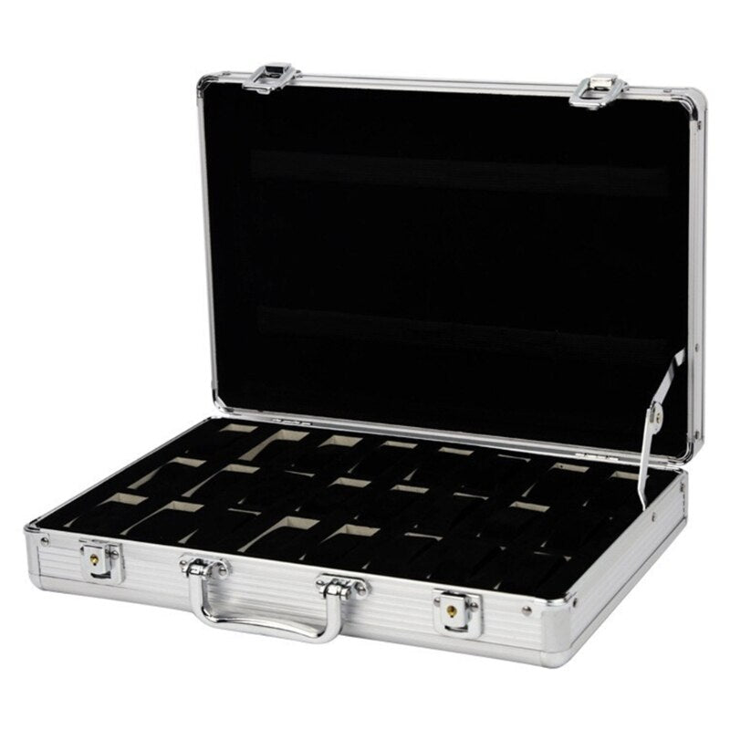 Watch Showcase Lockable Suitcase 24 Girds