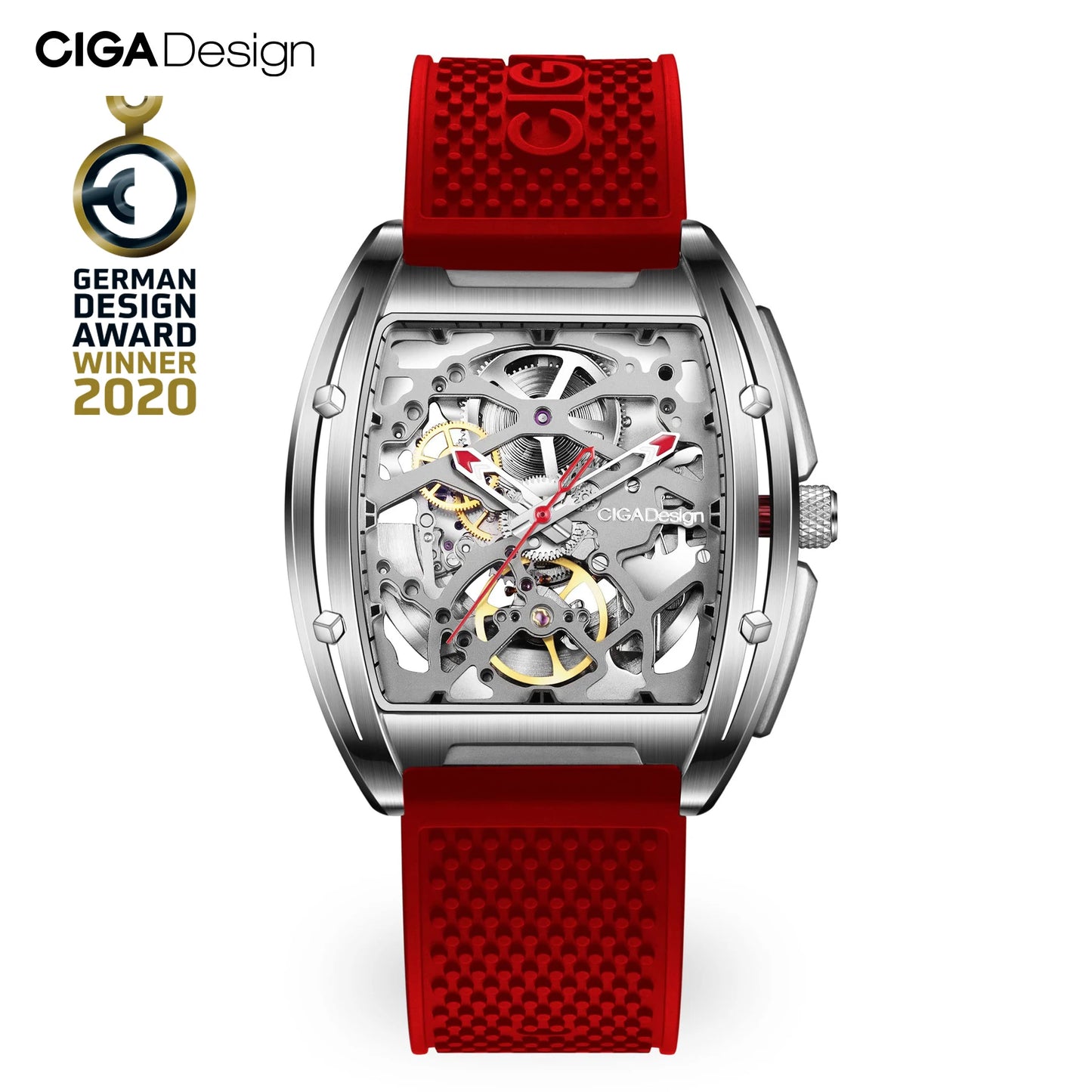 CIGA Design Men Automatic Watch Skeleton + 2 Straps