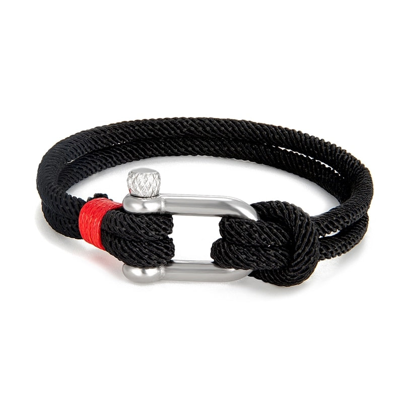 Black rope Stainless Steel Bracelet