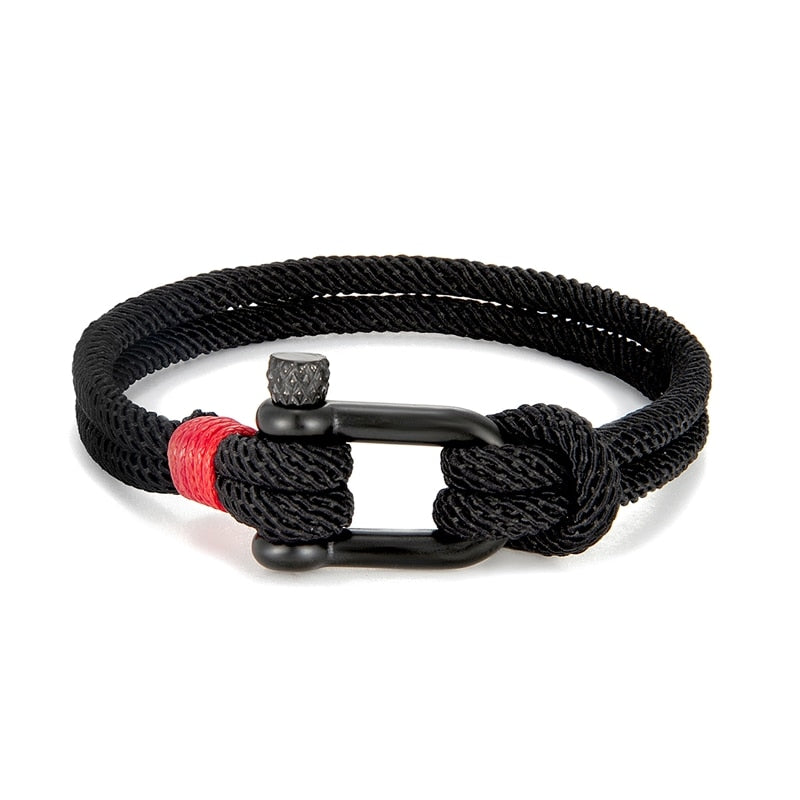 Black rope Stainless Steel Bracelet