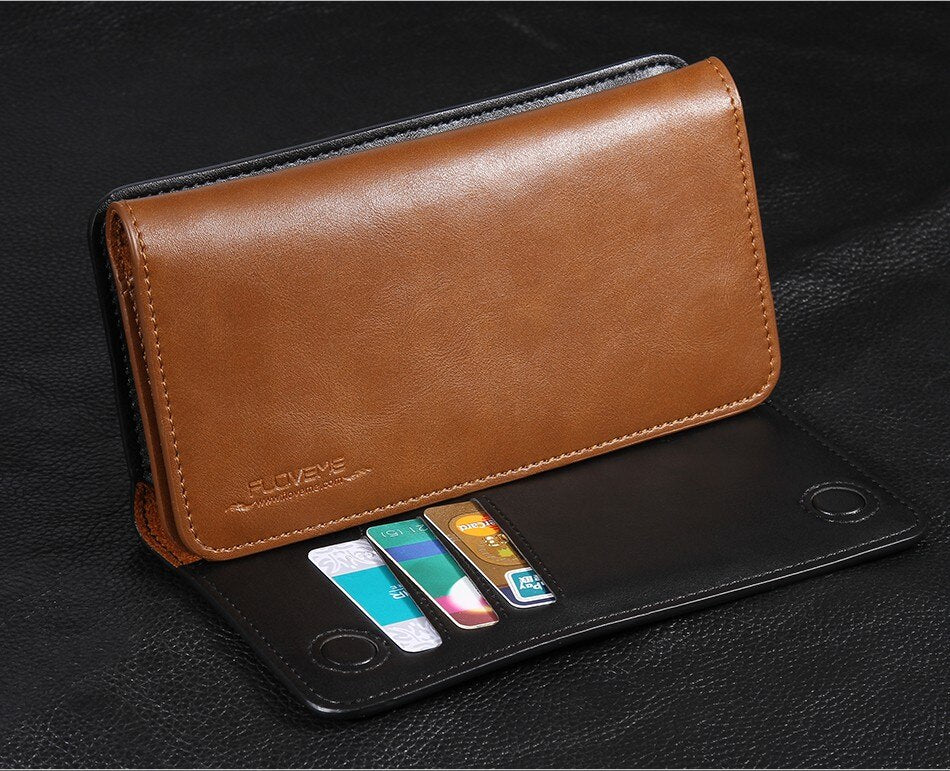 5.5 Inch Wallet Mobile Phones Case For iPhone XR XS X 8 7 Plus Leather Bag