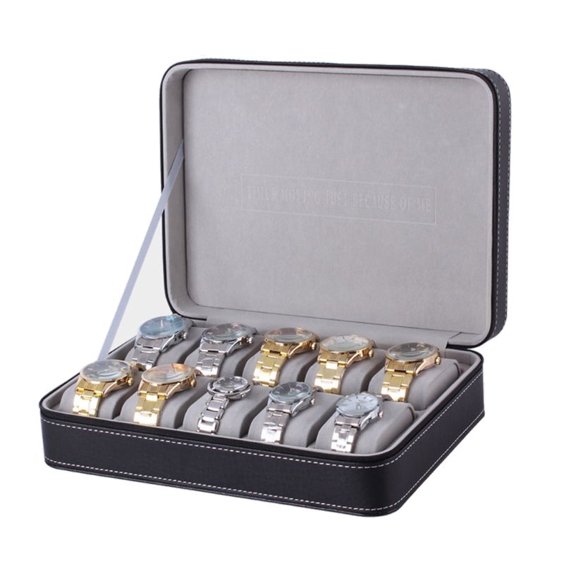 10 Slots Watch Zipper Travel Box