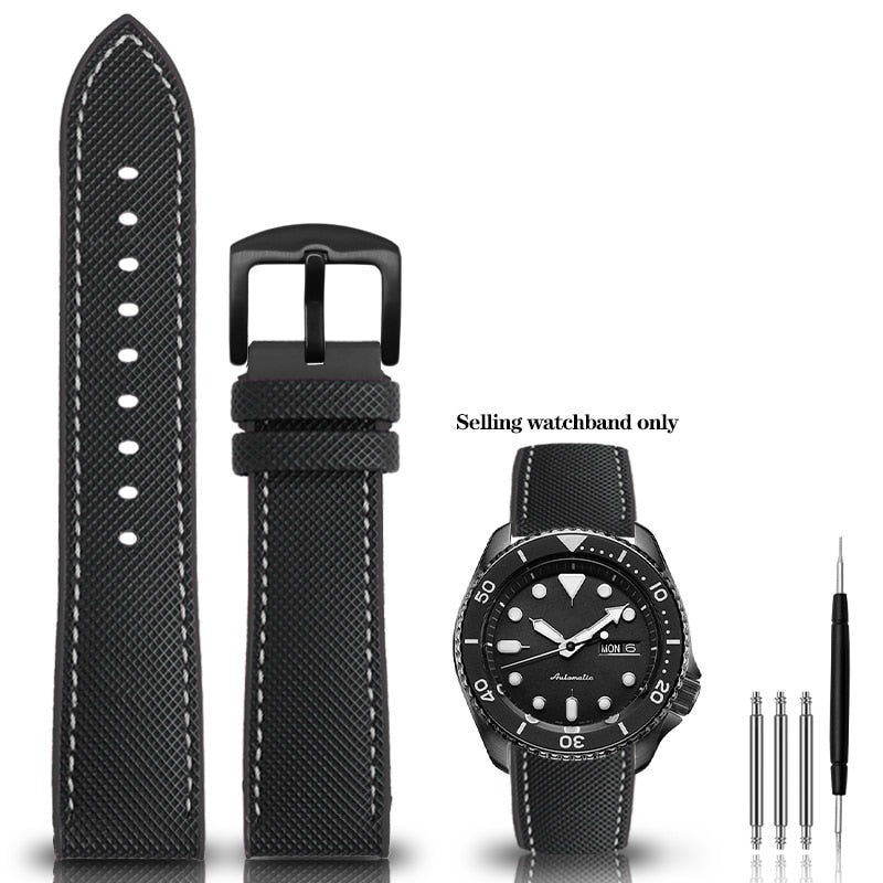 Nylon Silicone Bottom Watch Band Strap