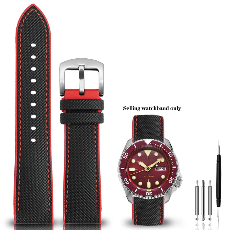 Nylon Silicone Bottom Watch Band Strap