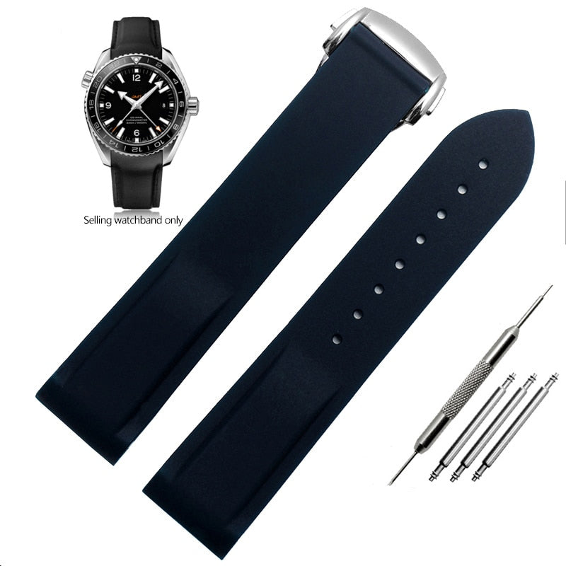 Curved End Rubber Silicone Watch Bands