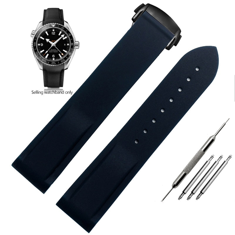 Curved End Rubber Silicone Watch Bands