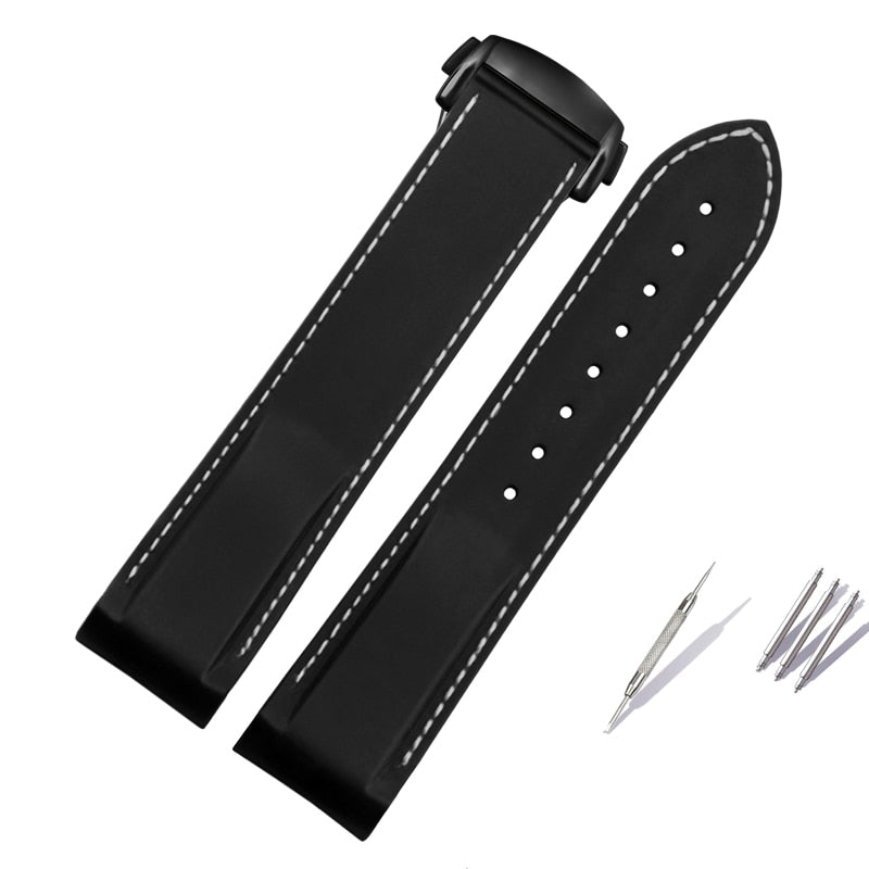 Curved End Rubber Silicone Watch Bands