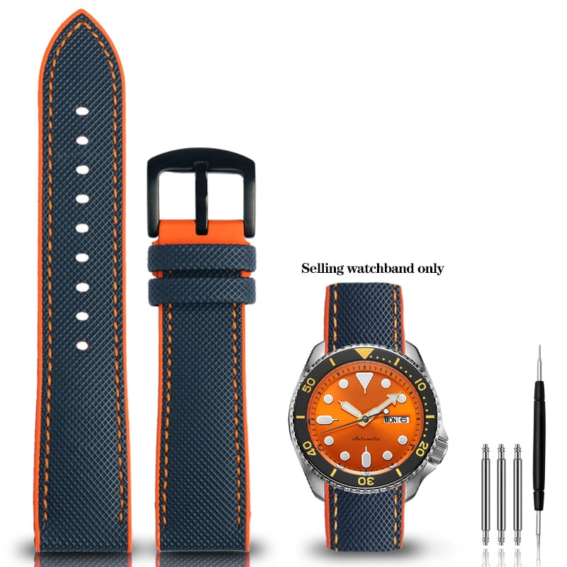 Nylon Silicone Bottom Watch Band Strap