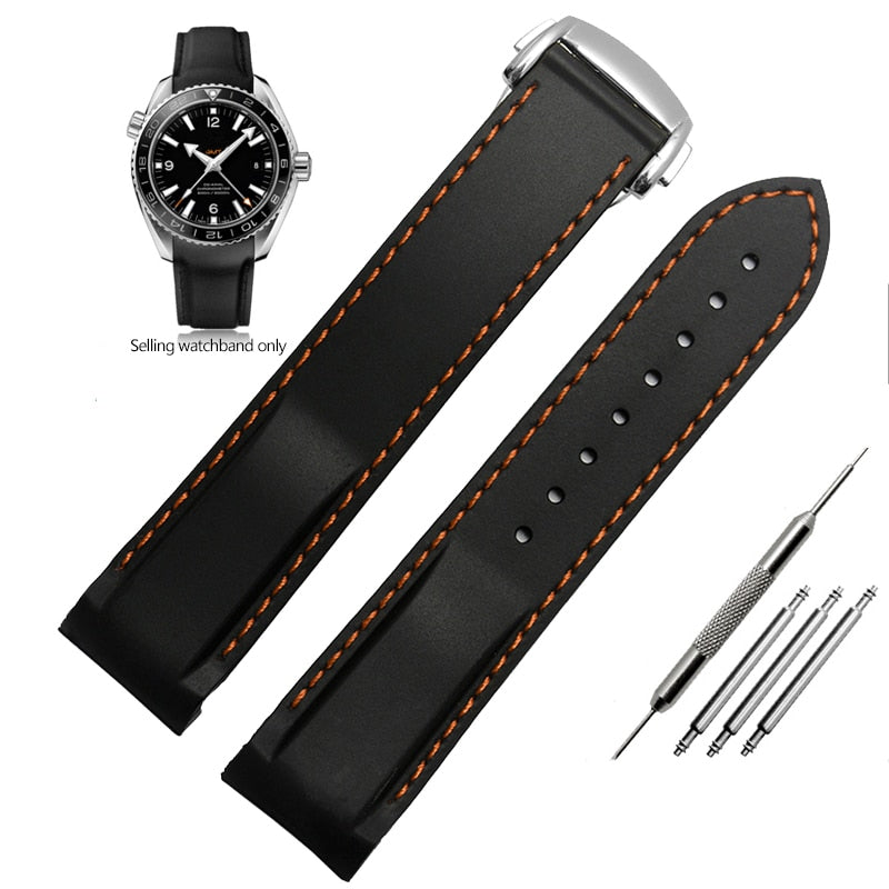 Curved End Rubber Silicone Watch Bands