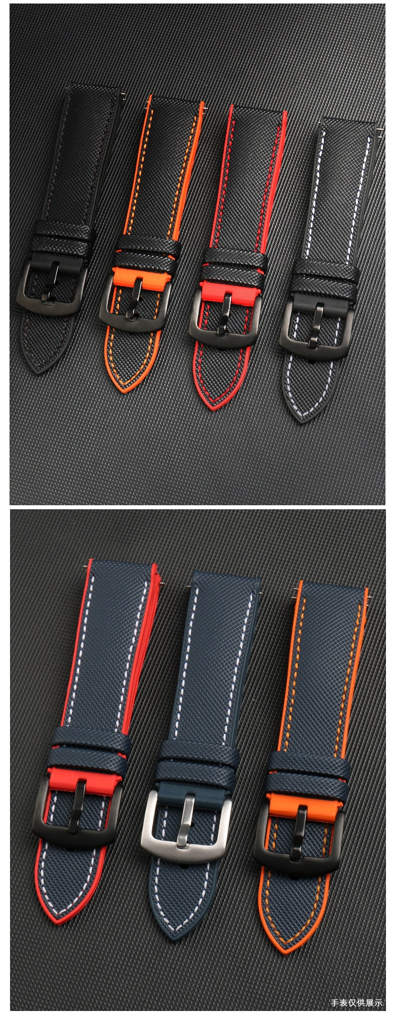 Nylon Silicone Bottom Watch Band Strap