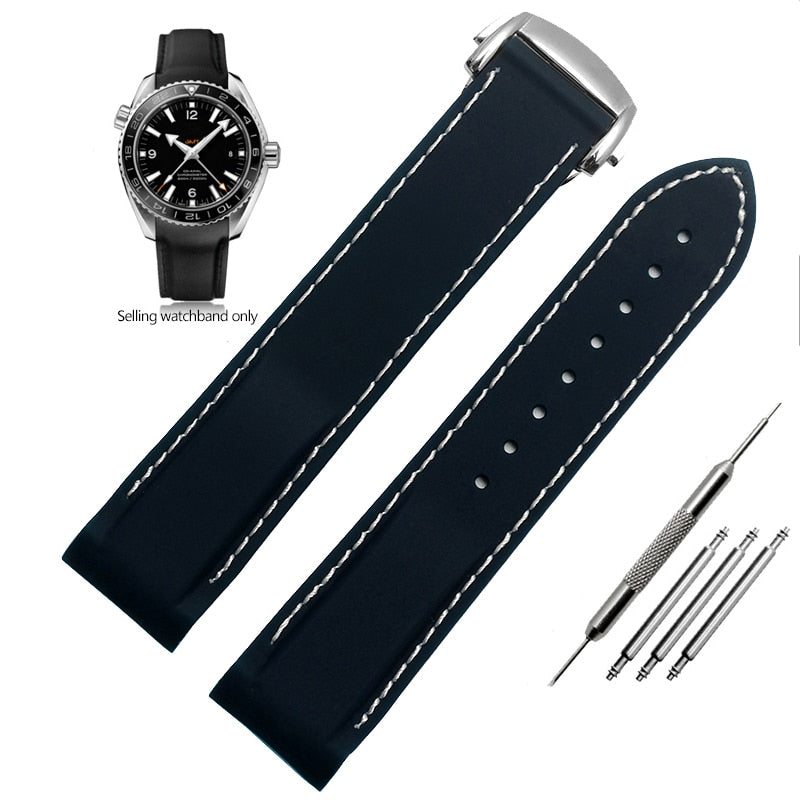 Curved End Rubber Silicone Watch Bands