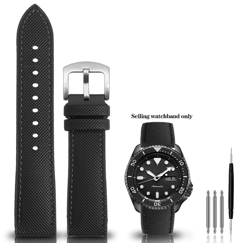 Nylon Silicone Bottom Watch Band Strap