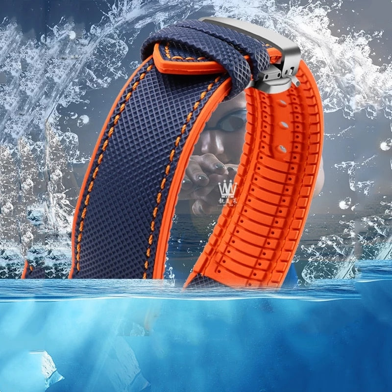 Nylon Silicone Bottom Watch Band Strap