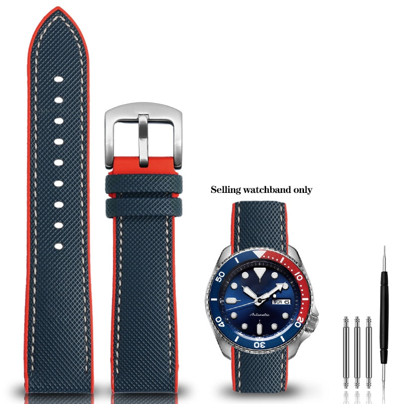 Nylon Silicone Bottom Watch Band Strap