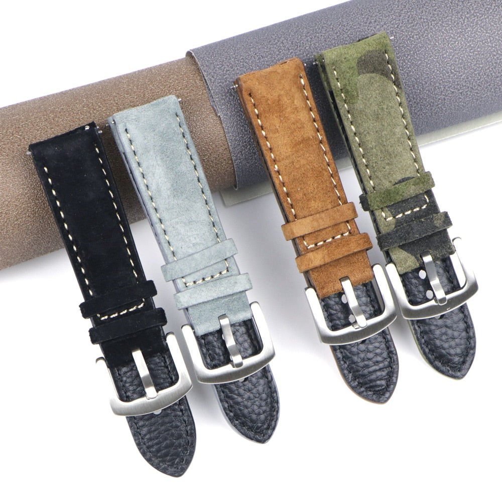 Leather Watch Strap 18mm 19mm 20mm 22mm