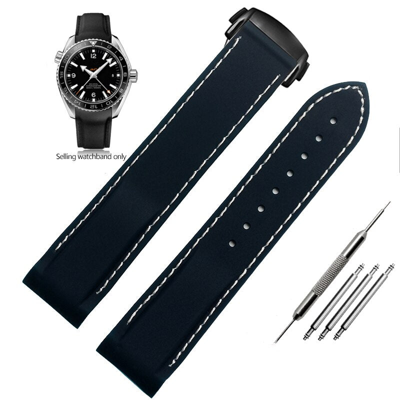 Curved End Rubber Silicone Watch Bands