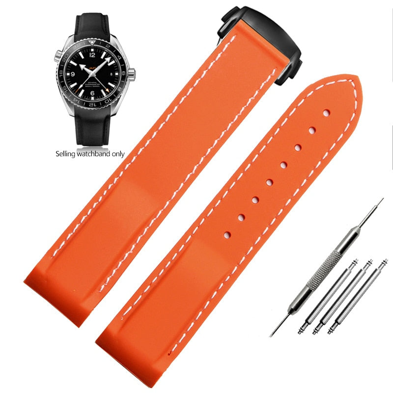 Curved End Rubber Silicone Watch Bands