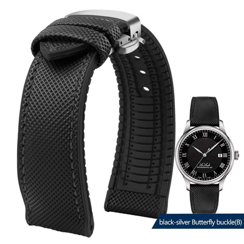 Nylon Silicone Bottom Watch Band Strap