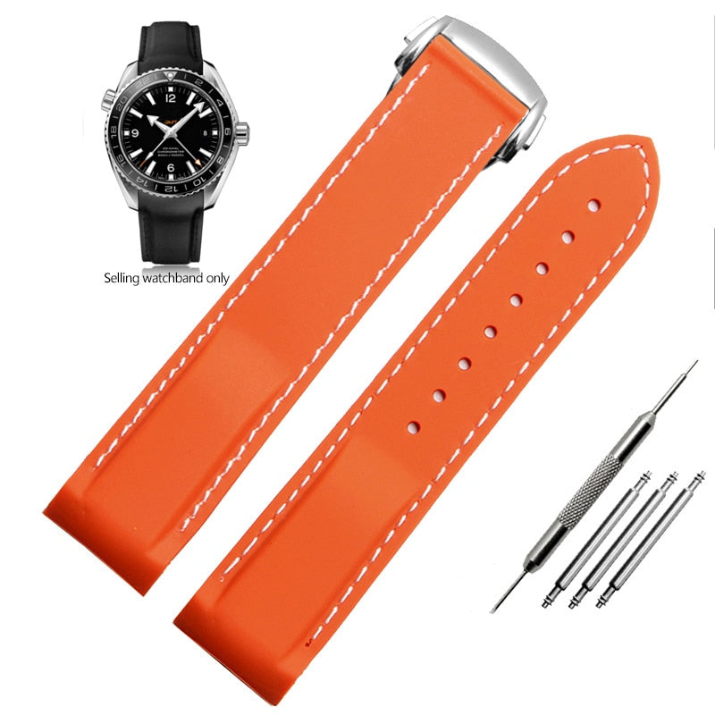 Curved End Rubber Silicone Watch Bands