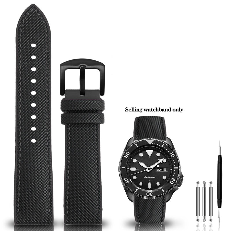 Nylon Silicone Bottom Watch Band Strap