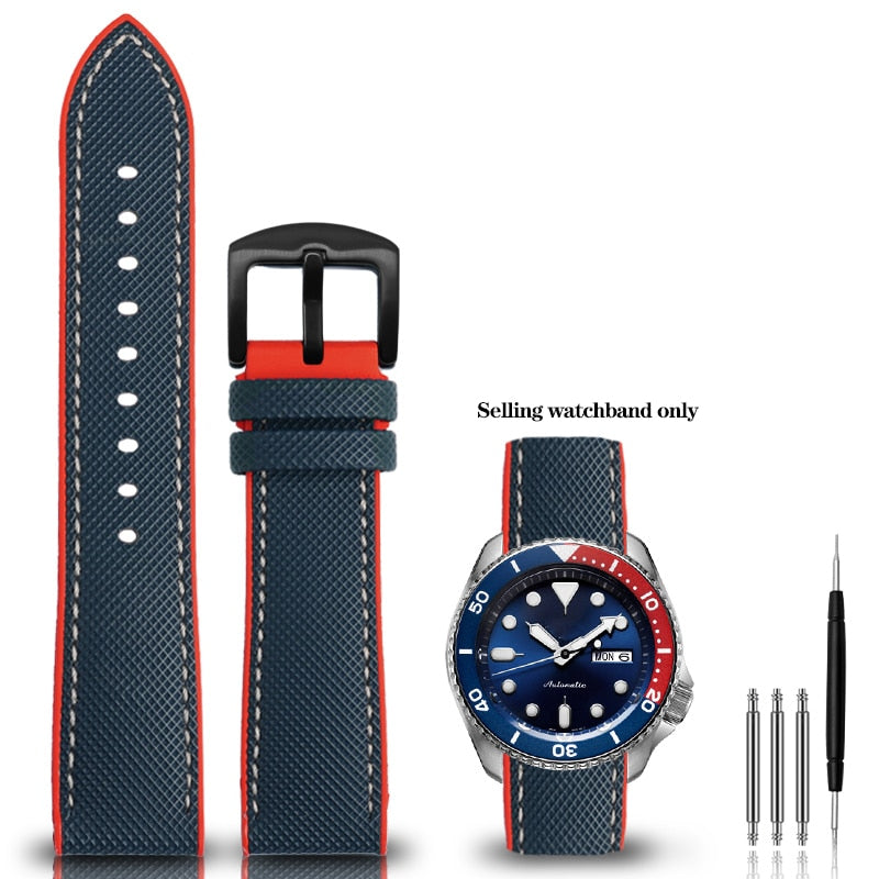 Nylon Silicone Bottom Watch Band Strap