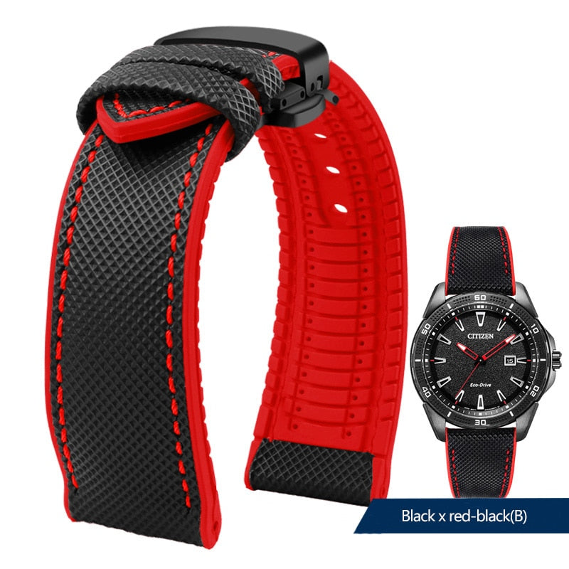 Nylon Silicone Bottom Watch Band Strap