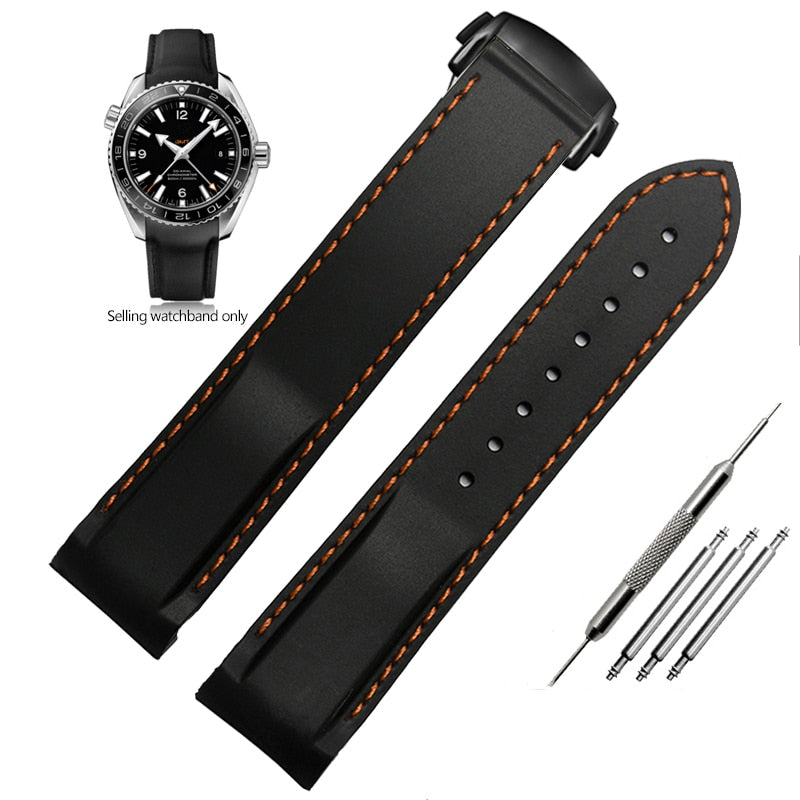 Curved End Rubber Silicone Watch Bands