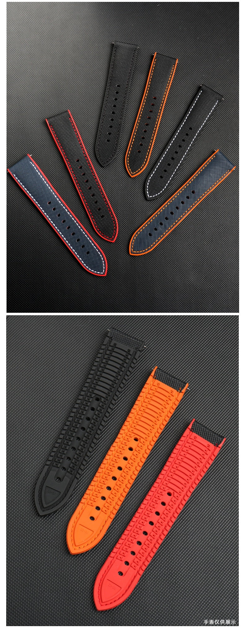 Nylon Silicone Bottom Watch Band Strap