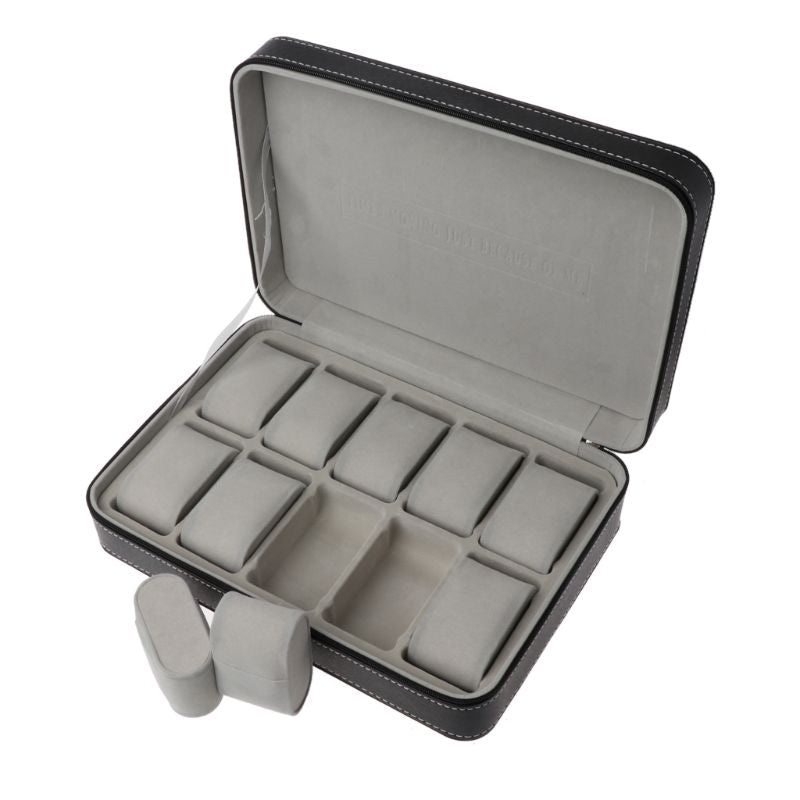 10 Slots Watch Zipper Travel Box