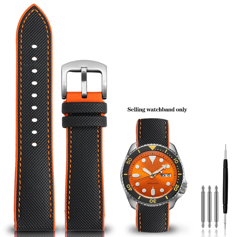 Nylon Silicone Bottom Watch Band Strap