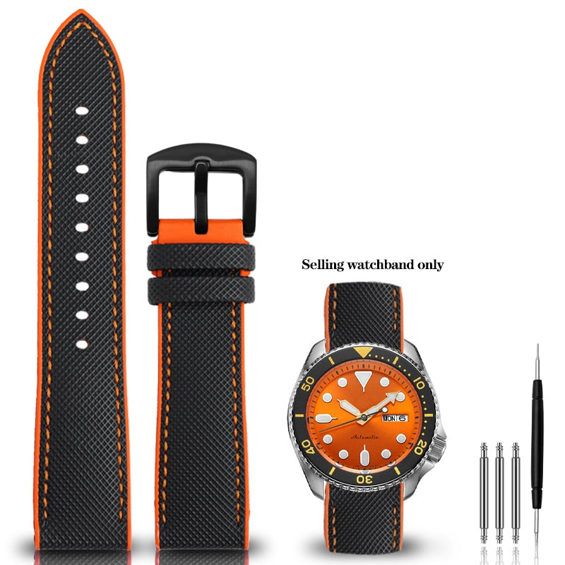 Nylon Silicone Bottom Watch Band Strap