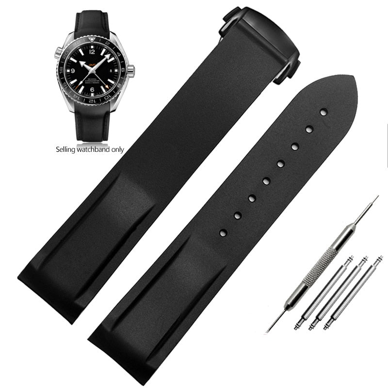 Curved End Rubber Silicone Watch Bands